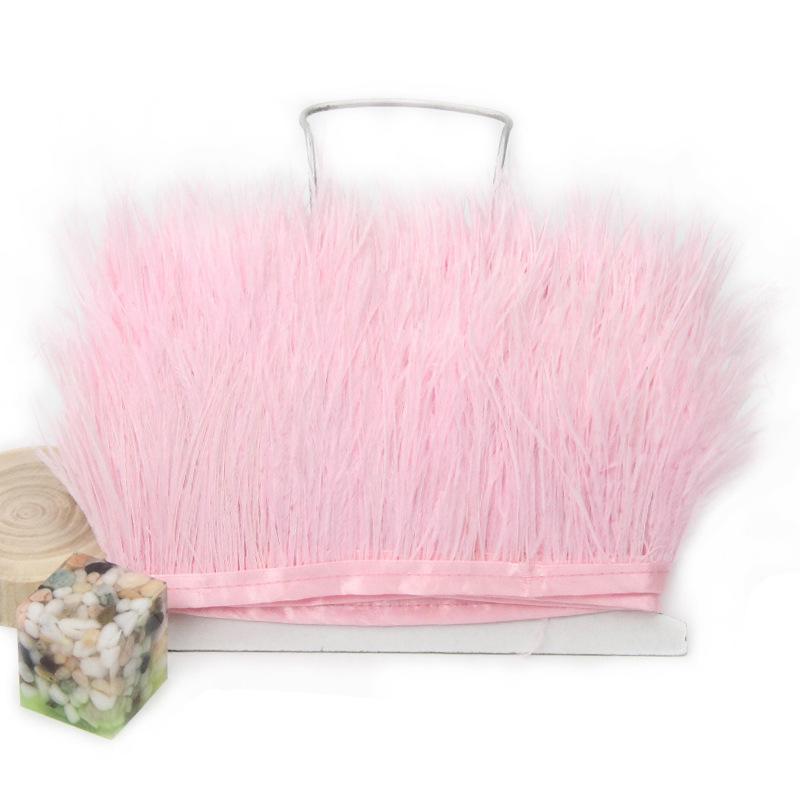 Feather1 Meter Fluffy Ostrich Feather Satin Trim Cloth Sideband 8-10cm Ribbon Fringe Suitable for Skirts / Dresses / Apparel Party DIY