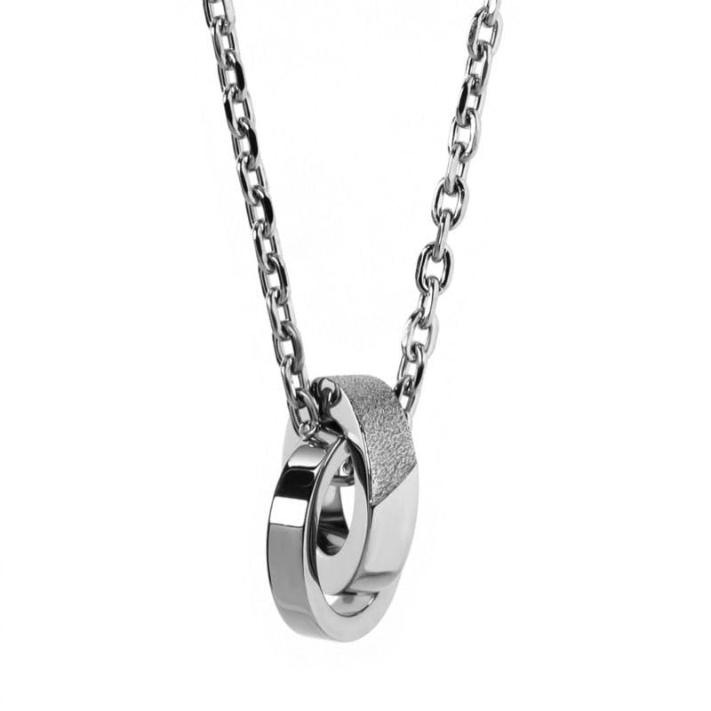 

Обернутый песок двойное кольцо хирургическая нержавеющая сталь металл аллергия индивидуальный чехол бренд [Lion Heart] ожерелье, 316L, серебро, дружелюбное, в комплекте, мужское