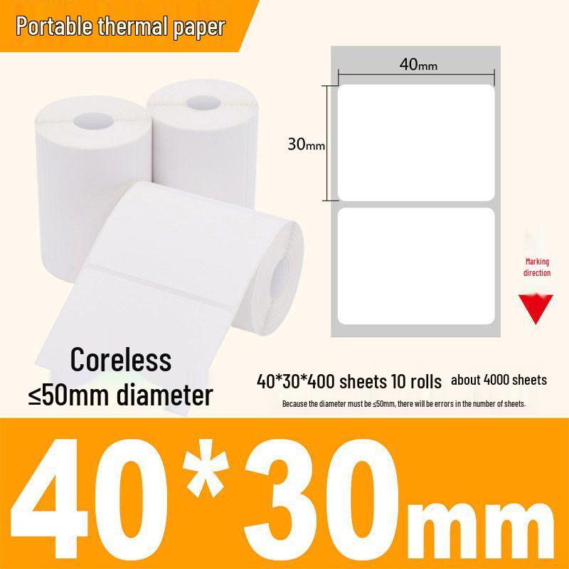 Bluetooth Термопринтер для этикеток с самоклеящимся портативным ручным дизайном для печати штрихкодов 6040/30