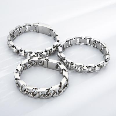 Acero de Titanio Pulido Joyería para Hombres Joyería Geométrica para Hombres Pulsera con Hebilla