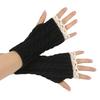 Long Fingerless Mittens Lace Trim Women Knitted Gloves Fashion Wrist Mittens  Women Use