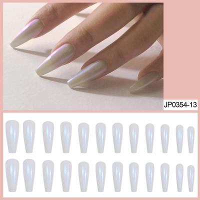 Nail Art Langer Ballerina-Nagel, Sargnagel, Aurora-Puder Trage-Nailart, Fertiges Nagelstück, Falscher Nagel-Patch