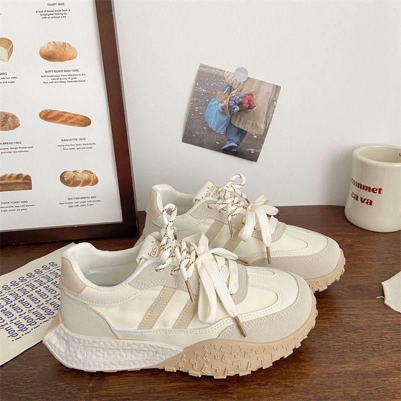 

2025 Women s Casual Sport Shoes Thick Bottom Agan De Xin Spring Autumn New Style Versatile Dad Shoes White Leisure Sports Shoes 35 слоновая кость