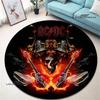 3D Rock Band AC/DC Retro Printed Round Carpet Bedroom Beautiful Carpet Non -slip Door Pad Floor Mats Area Rug Birthday Gift