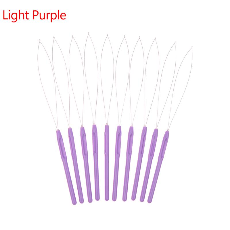 10 ks Nástroj na prodlužování vlasů s očkem, háček na protahování, navlékač jehly s očkem pro silikonové mikrokroužky