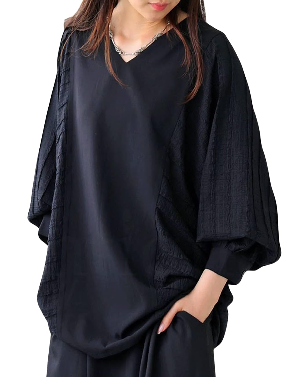 

antiqua Dolman Lace Long Plus Size Black Women s Top, Sleeve, PK-01077, (L-XXL), 05,