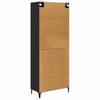 Highboard in Black Oak Look 69.5 x 34 x 180 cm Engineered Wood