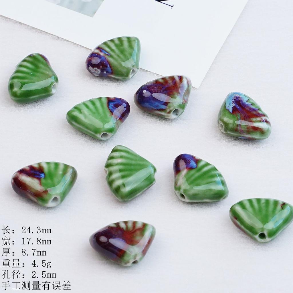 Ocean shell special-shaped beaded accessories Jingdezhen ceramic bracelet necklace handmade DIY material manufacturer wholesale