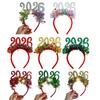 2026 Shiny New Year Hairband Glitter-Coated Headband Sparkling Numbers Design Hair Hoop Festive Hair Accessory