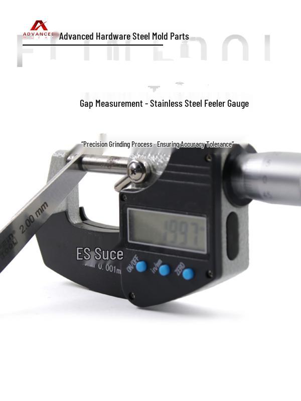 Metric High-Precision Stainless Steel Feeler Gauge, 0.01-6mm, Single Piece Gap and Thickness Measurement Tool.