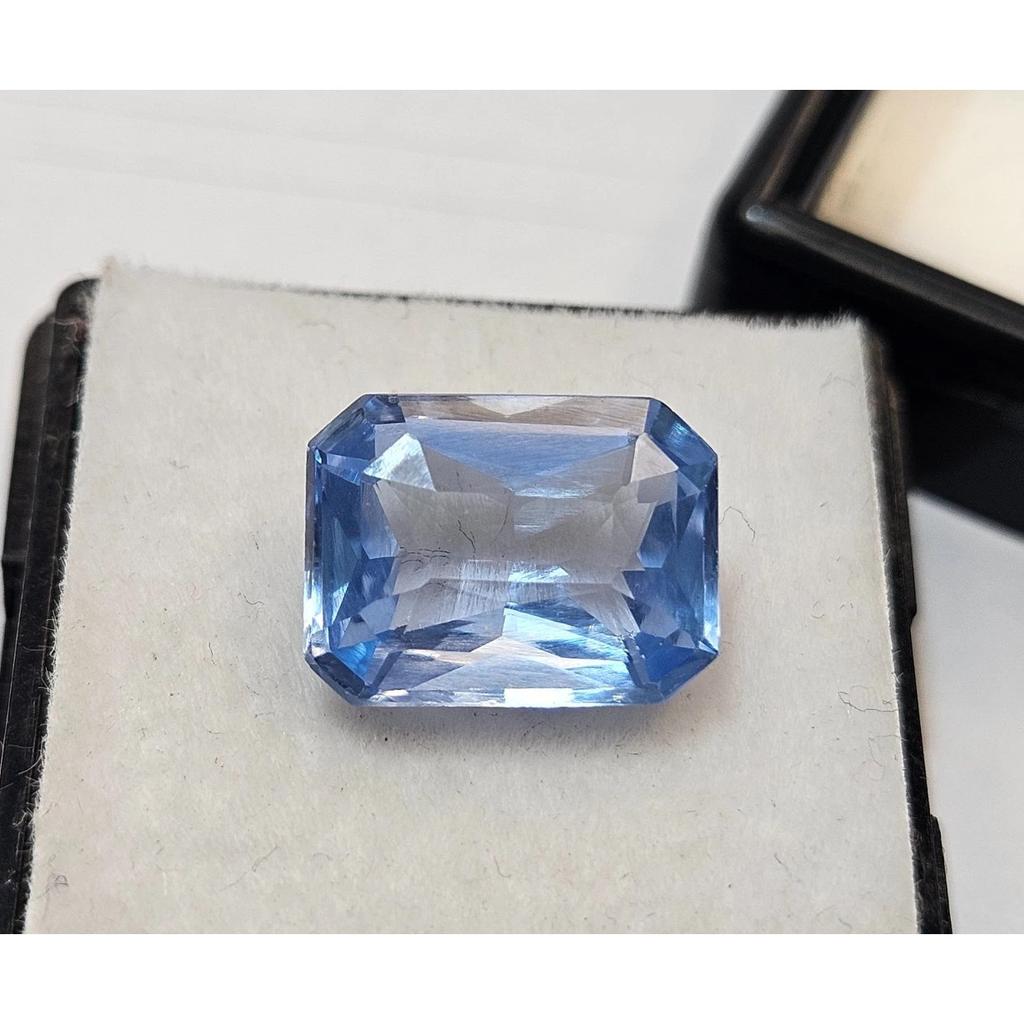 Emerald Cut Natural Blue Aquamarine Making Ring 5+ Ct Stunning Loose Gemstone
