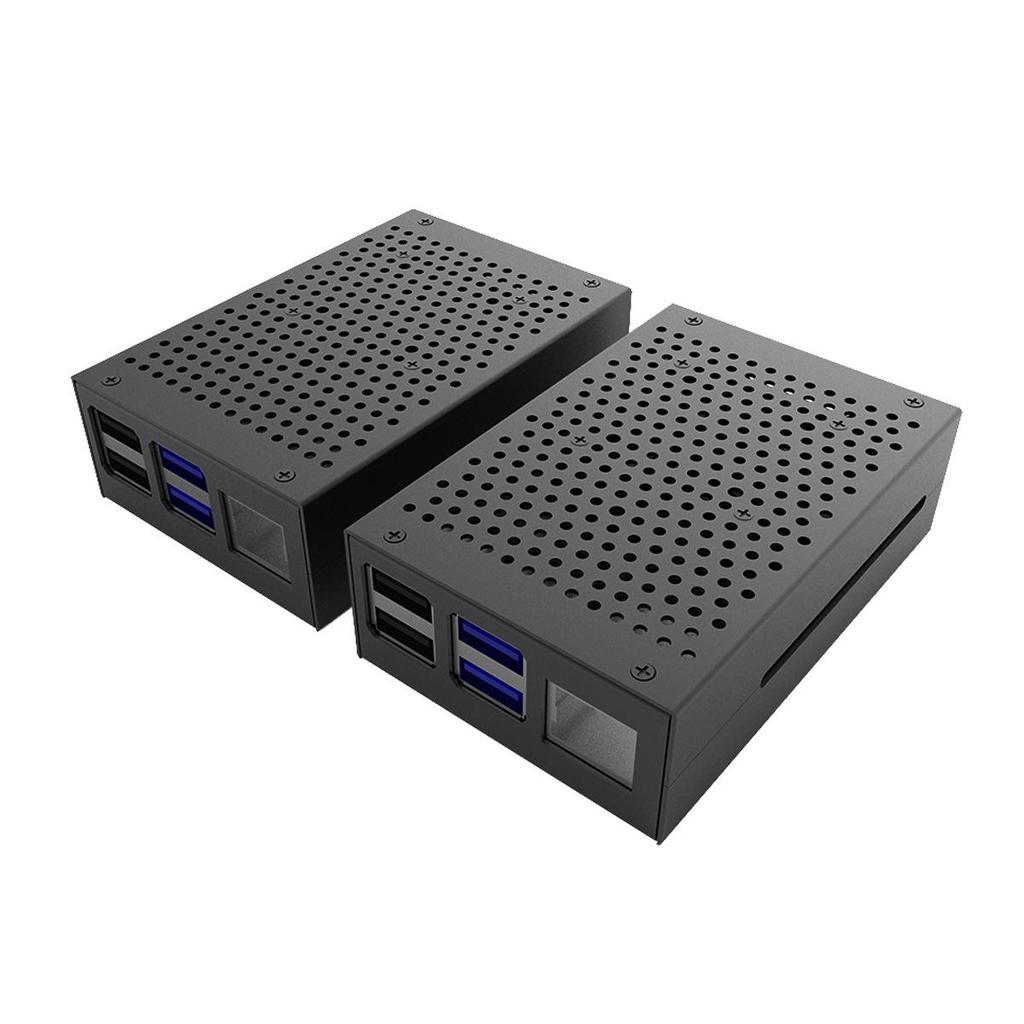 Raspberry Pi 4 Metal Case with Fan Support, Dual Color Options
