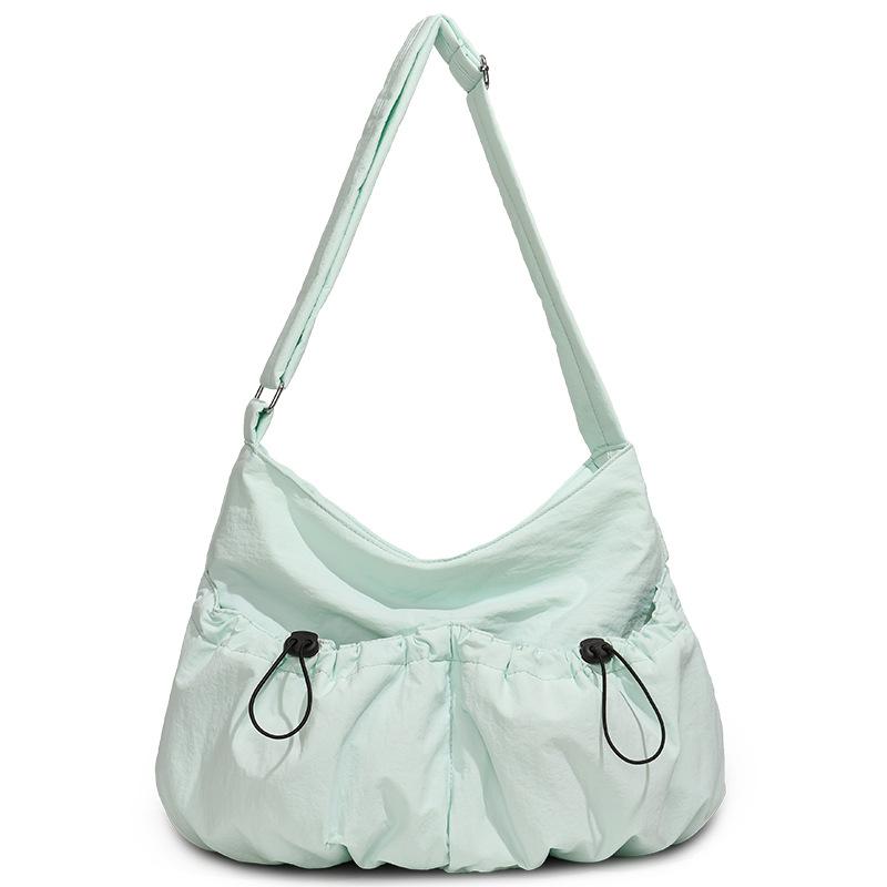

Women s Pleated Lightweight Shoulder Bag Large Capacity Crossbody Tote Bag зелений