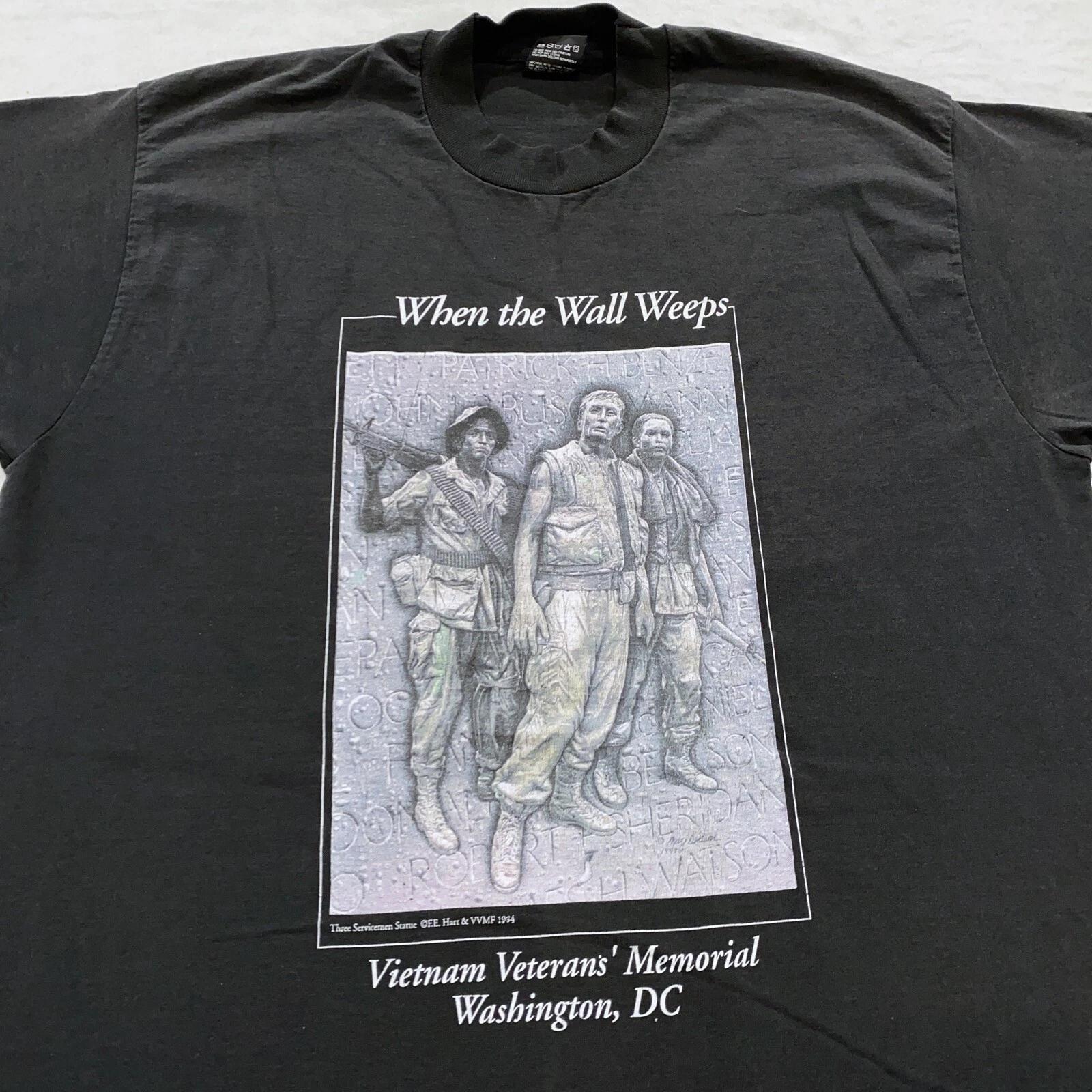 vtg 90s VIETNAM VETERANS MEMORIAL WHEN WALLS WEEP T-Shirt LARGE washington dc 4XL