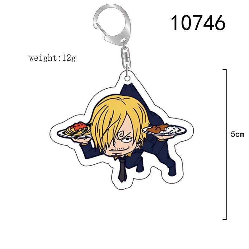 Acrylic Key Chain for One Piece Monkey D. Luffy Franky Trafalgar Law Bepo Nico Robin Acrylic Key Buckle Anime Peripheral Pendant