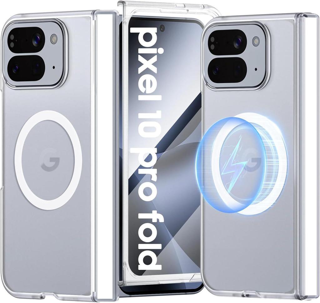 Magnetic Matte Transparent Hinge Protection Full Body Case for Google Pixel 10 Pro Fold Wireless Charging Cover with Glass Flim