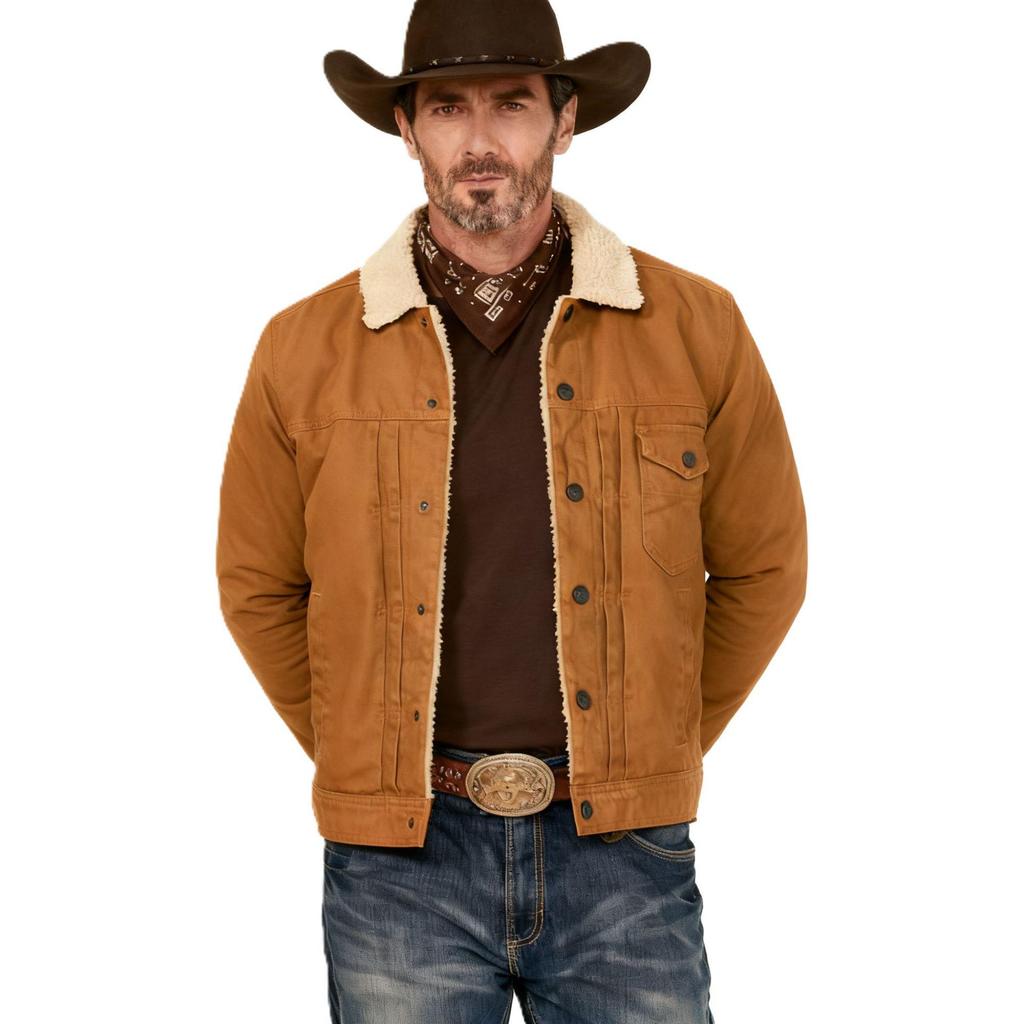 Men's Plus Velvet Autumn-Winter Cotton Workwear Coat - High Quality, European Large Size, Stylish & Handsome