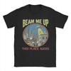 Herren Damen Beam Me Up Dieser Ort ist Mist Vintage Weltraumhumor T-Shirt Reine Baumwolle Kleidung O-Ausschnitt T-Shirt Party T-Shirt