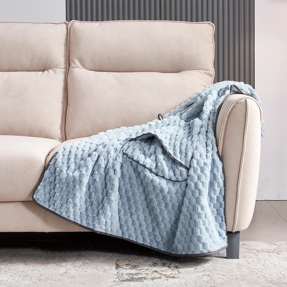 

Премиум 4 в 1 дорожное одеяло и подушка, одеяло для самолета с мягкой сумкой, наволочкой, чехлом для ручной клади и зажимом для рюкзака 90x140cm