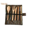 Talos 7Pcs Flatware Cutlery Eco-friendly Bamboo Knife Fork Spoon Chopsticks Straw Set