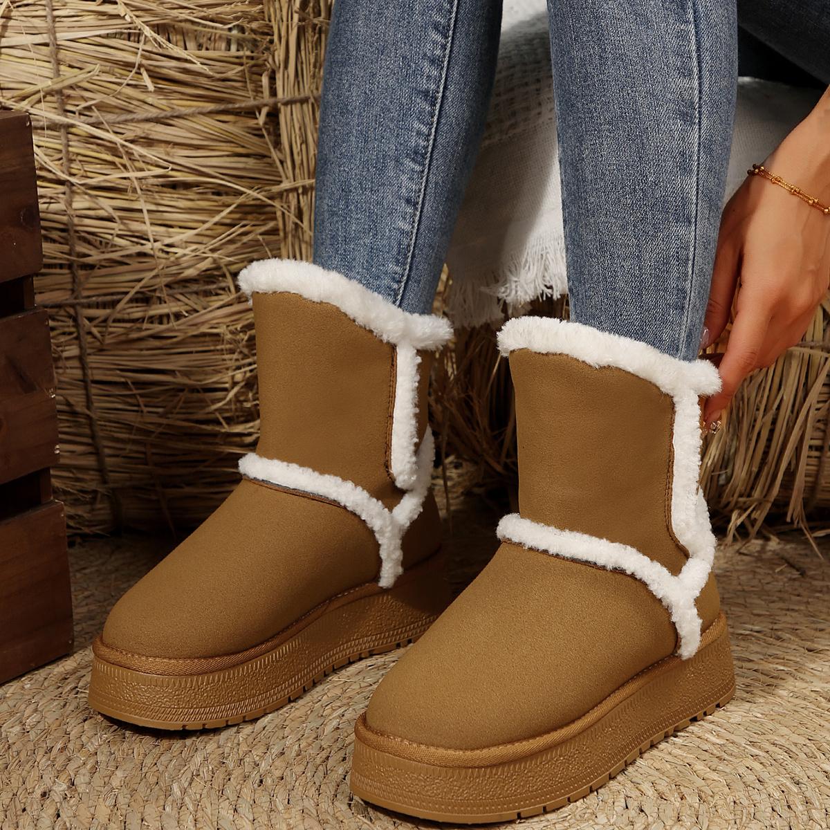 

Модные зимние теплые толстые плюшевые зимние сапоги женские модные смешанные цвета на платформе ботильоны женские с толстой подошвой на меховой подкладке с хлопковой подкладкой 42