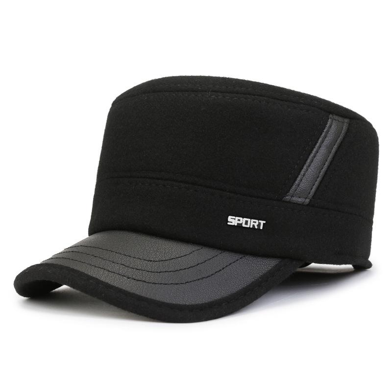 Winter Lei Feng Hat with Thick Lining, Ear Protection, Flat Top, Outdoor Leisure, Warm and Stylish