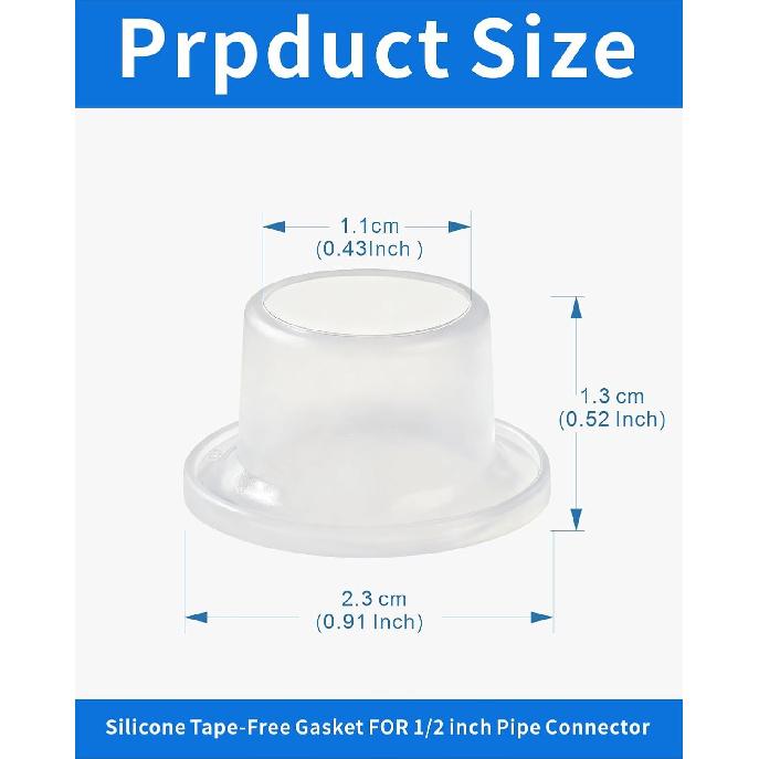 10 PCS Seal Ring Silicone Washer,Seal Washer for 1/2 inch Shower Head, spot, Kitchen Flush Pipes, Garden and Outdoor Water Pipes, etc.