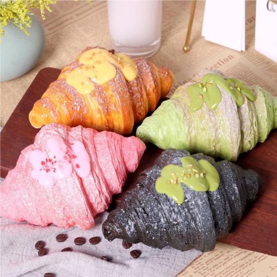 Rising Simulation Croissant Squeeze Toy Stress Relief Bread Shape Sensory Toy Decompression