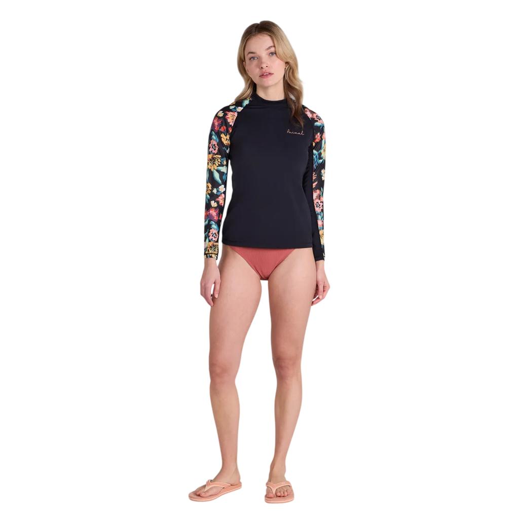 Animal Womens/Ladies Lillie Floral UPF 50+ Raglan Rash Guard