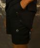CODE I'M Utility Diagonal Zipper Pocket Gabardine Shorts Black