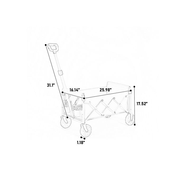 Poussette de plage pliable et légère, adaptée au shopping, au camping, au sport et à d'autres activités, - Noir