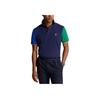 Polo Ralph Lauren Polo Shirt With Button Short Sleeves Slim Fit Straight Cut Men Tops Blue 710934904-001