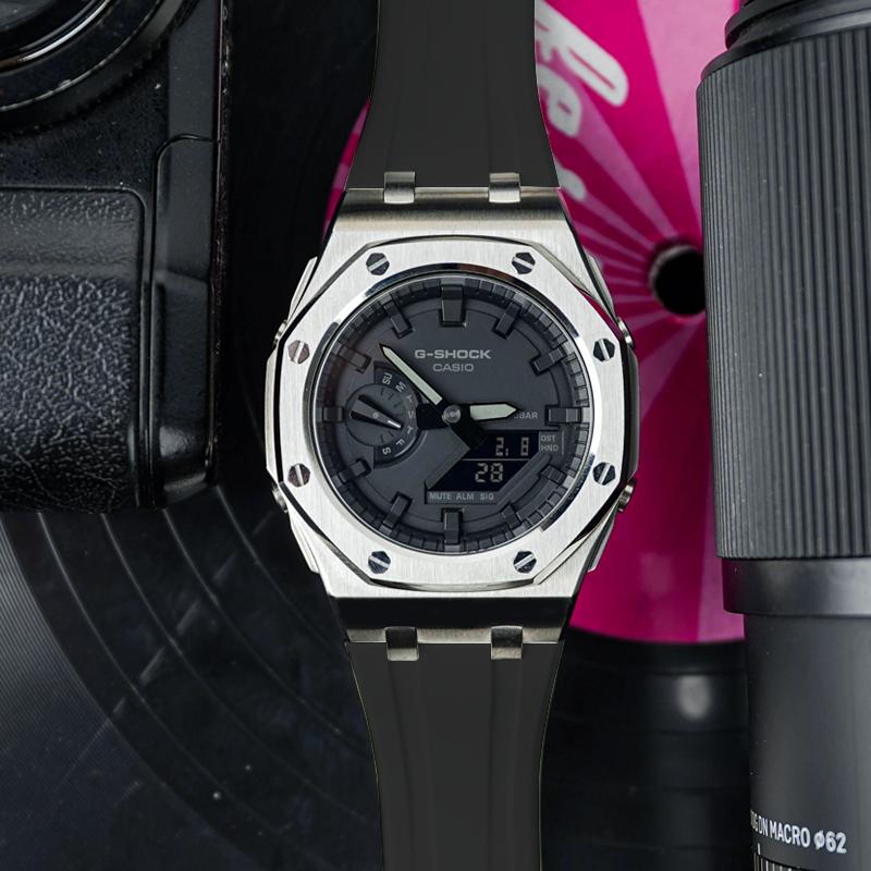 Casio Unisex Liquid Crystal,Analog Dual Display Series Black Watch GA-2100-1A1(Watch1--)