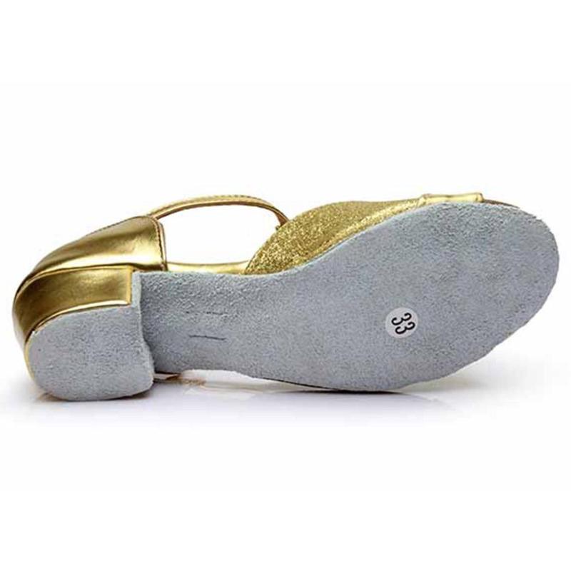Low Heel 3.5cm Girls Kids Latin Dance Shoes Sequins Salsa Modern Tango Party Ballroom Dancing Shoes