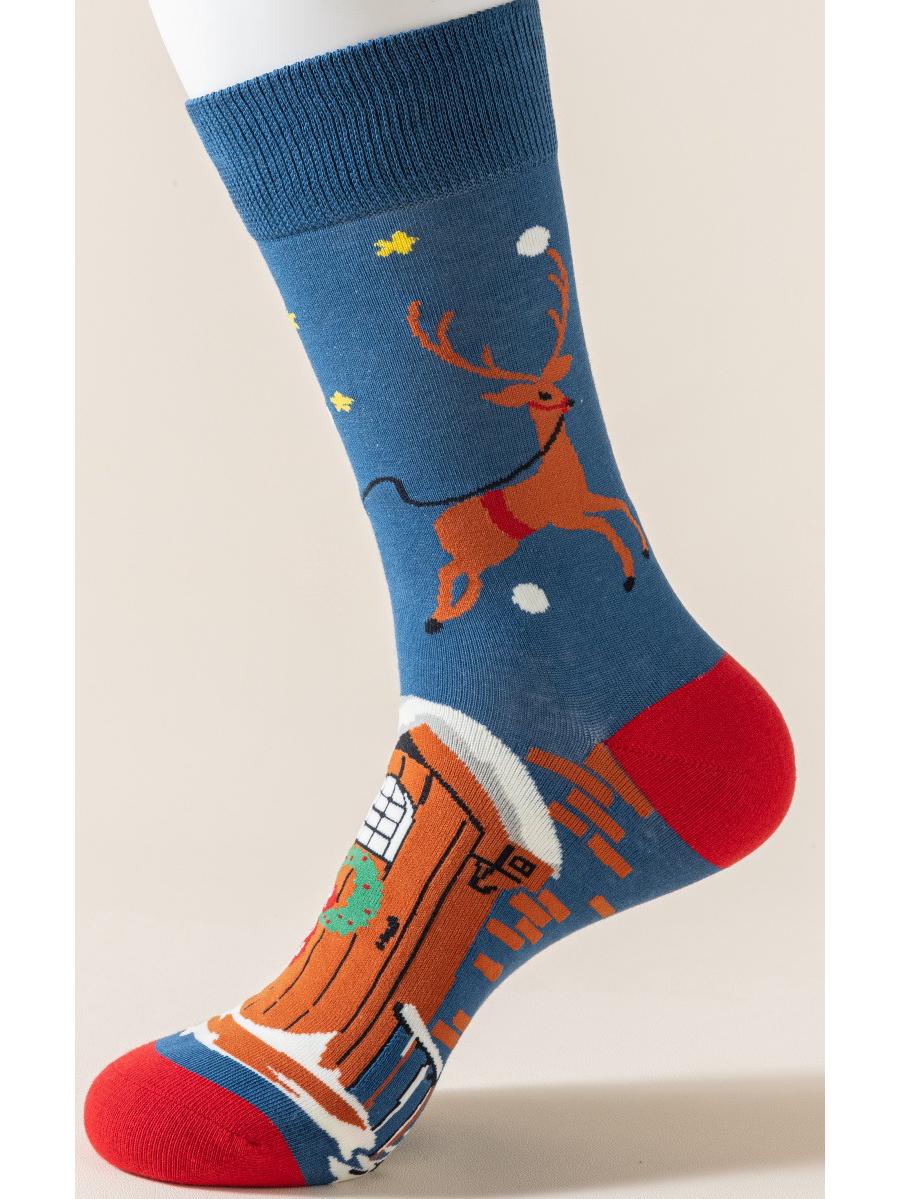 

Барвисті Модні Бавовняні Шкарпетки До Середини Ікри Різдвяні Повсякденні Чоловічі Шкарпетки EU Size: 41-46