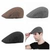 Flat Top Painter Hat Herringbone Newsboy Cap Casual Men Beret Male