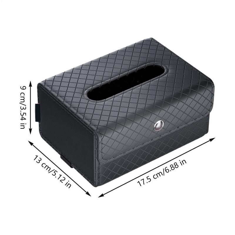 Tissue Box For Car Faux Leather Car Napkin Storage Rectangular Shape Easy Access Storage For Family Trips Daily Commute Road