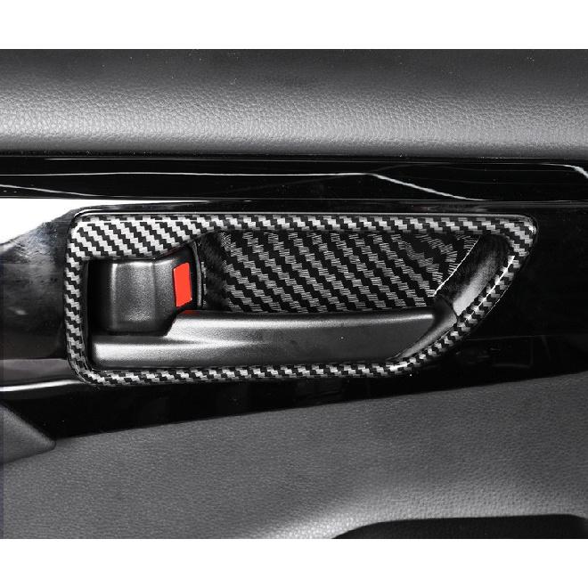 Carbon Fiber Inner Door Bowl Cup Cover Trim 4pcs For Toyota Highlander 2020-2025