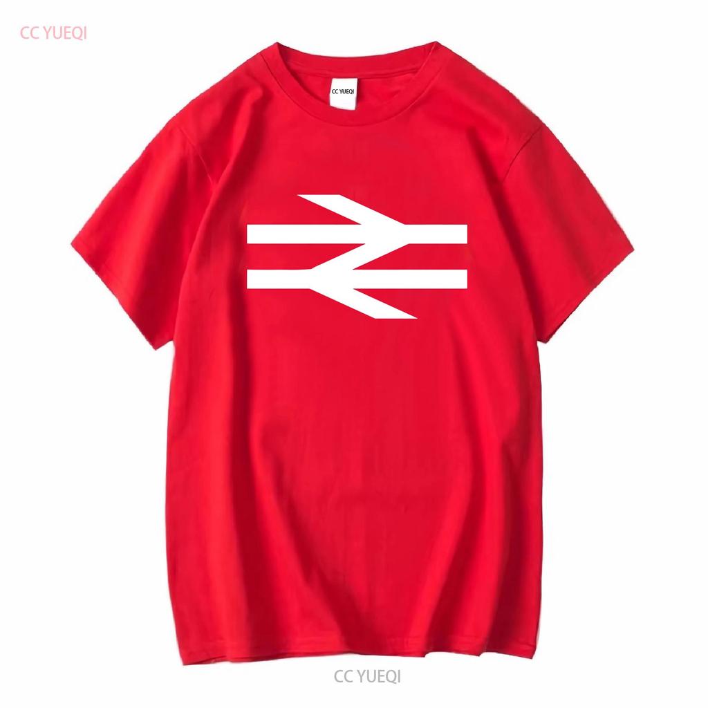 British Rail som buren av Damon Albarn T-shirt 100% premium bomull Pilar Tåg långa eller korta ärmar vintage Tvättad Mjuk Avslappnad