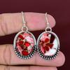 Kingman Red Mohave Copper Turquoise Earring Gemstone Dangle Earrings Handmade Boho Jewelry 925 Sterling Silver Earring Wedding Gifts for Her