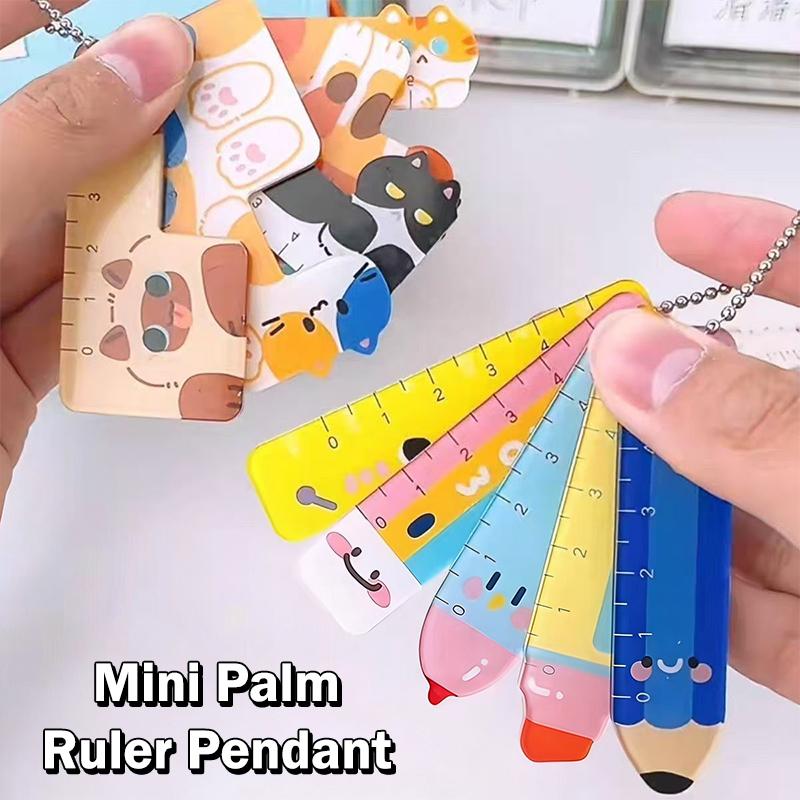 texture5Pcs Mini Palm Cartoon Ruler Set Straight Rulers Student Stationery Supplies for Kids Back To School Classroom