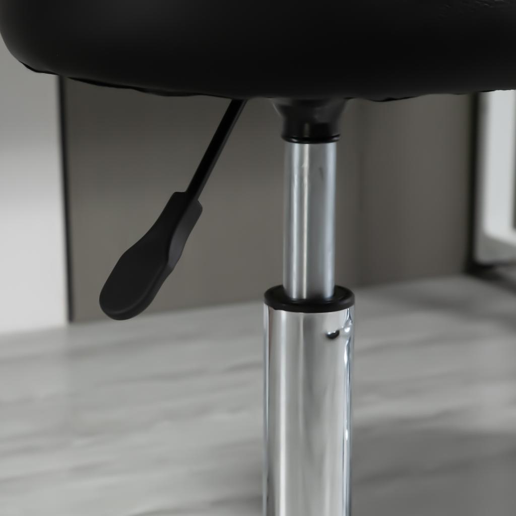 2-Piece Set Rolling Stool Height-Adjustable, Swivel Stool 48-63 cm, Work Stool 360 degrees Rotatable, Office Stool for Office, Salon, Massage, Spa