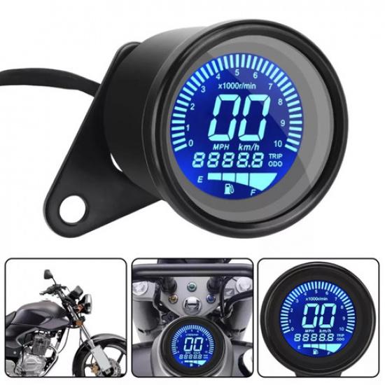 Universal Motorcycle Digital LED LCD Odometer Speedometer Tachometer Speed Gauge