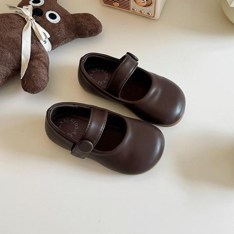 

Anti-slip Shoes, Girls Leather Shoes, New Style Shoes, Girls Fashionable Single Shoes 25 кавовий