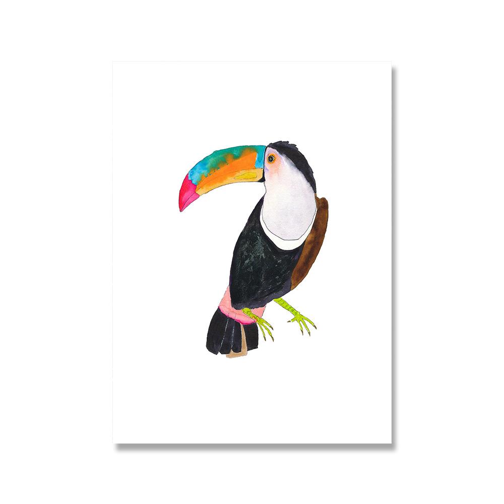 Toucan Watercolor Tropical Rain Forest  Wall Art Canvas Painting Nordic Toucan Posters And Print Picture Living Room Home Decor