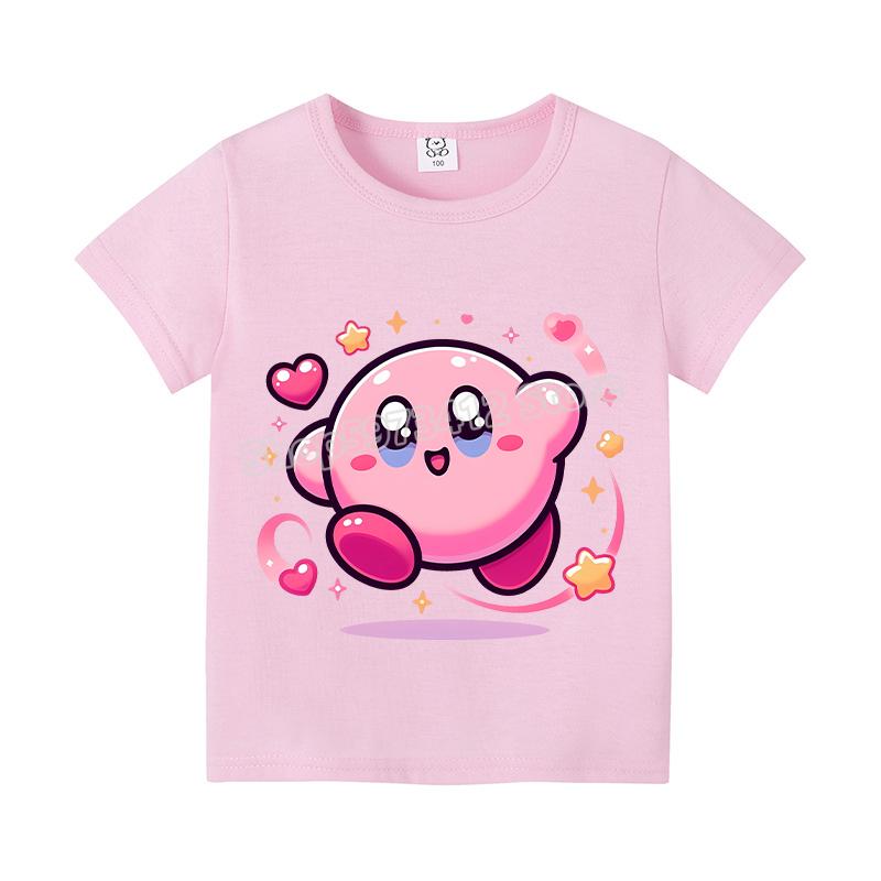 

Kirby Summer Short Sleeve Tops Colorful Shirt O-neck Round Tee Cotton Colorful T-shirt Printing Cartoons Clothing Casual Clothes 150
