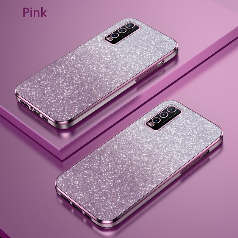 For VIVO Y20 Y30 Luxury Electroplated Glitter Phone Case For Vivo Y30 Case Clear Soft TPU Back Protective Cover TPU Bumper