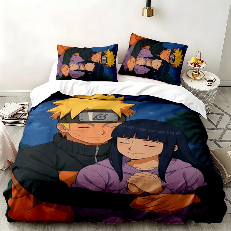 Hyuga Hinata 3pc Set Perfect for Bedroom Use Comfortable Bedding Set Includes a Duvet Cover and Two Pillowcases Ideal Birthday or Christmas Gift