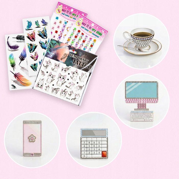 Kinderplay Kit créatif tatouages temporaires lavables et autocollants 3D strass pour enfants (GS2102)