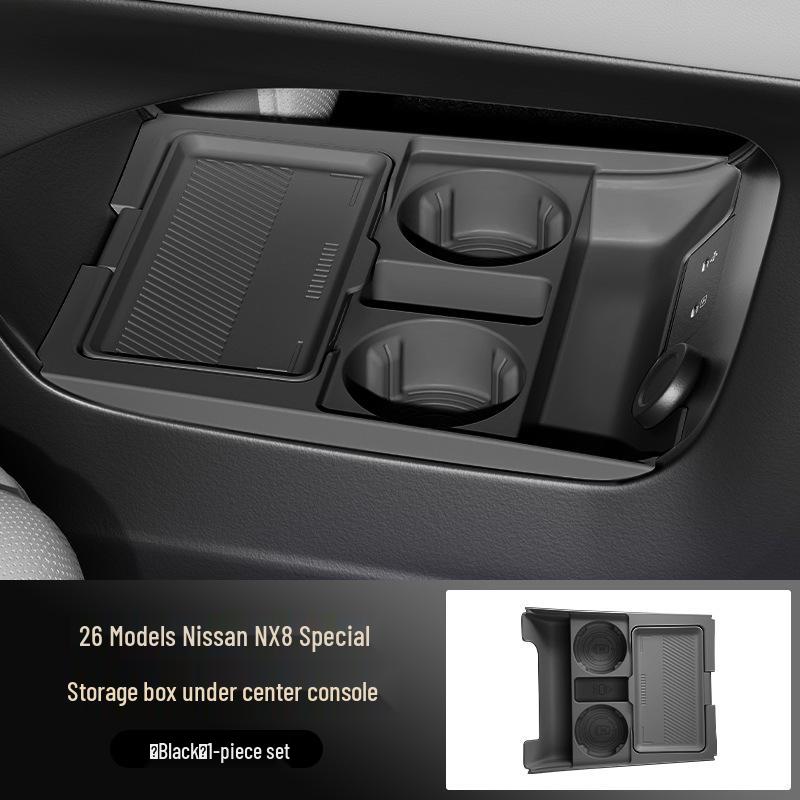 Nissan NX8 Center Console Lower Storage Box for 26 Models - Multifunctional Glasses Holder and Car Modification Accessory